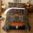 thumbnail image 2 of Manfei Rustic Deer Quilt King, Hippie Camo Branches King Coverlet Set, Brown, Black Reversible, 3pcs, 1 Bedspread and 2 Pillowcases, 2 of 7