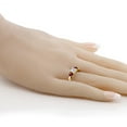 thumbnail image 4 of Gem Stone King 1.24 Ct E-F Lab Grown Diamond Red Garnet 18K Yellow Gold Plated Silver Ring (Size 7), 4 of 5