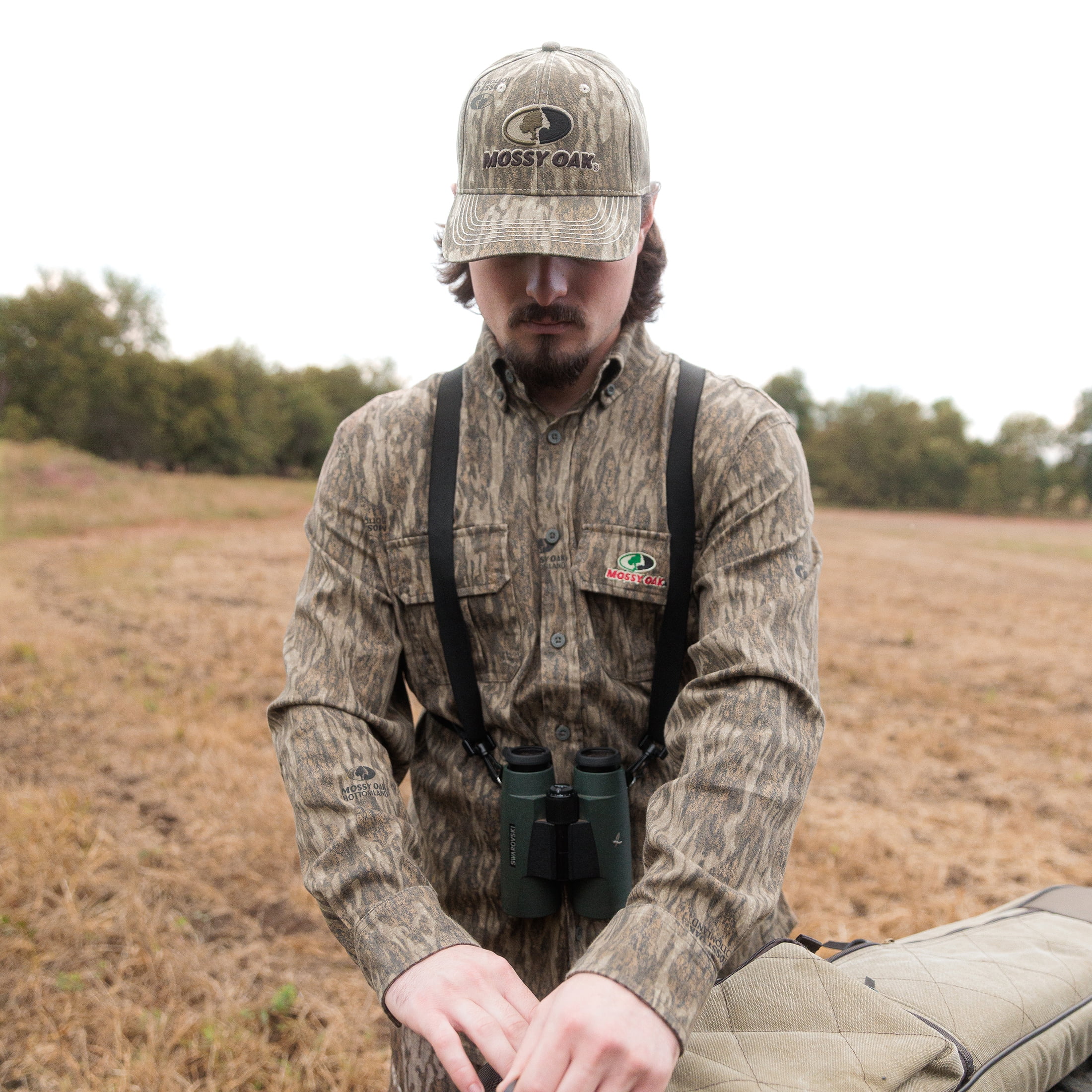 Mossy Oak Bottomland Men's Flex Twill Hunting Shirt, Long Sleeve, Sizes S-3XL