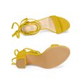 thumbnail image 4 of BLISSFUL STEP Women's Sandals Solid Summer Block Heels Lace up Sandals Yellow 5.5, 4 of 7