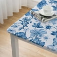 thumbnail image 5 of BANET Rectangle , Rustic Blue Floral Table Cloth, Washable Wrinkle Resistant Toile for Restaurants, Picnics, Outdoor Dining white, 5 of 8