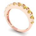 thumbnail image 2 of 1 ctw Wedding Band for Women - 14K Rose Gold Natural Citrine Stackable Eternity Ring, 2 of 6