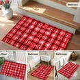 thumbnail image 5 of 2x3 Ft Entryway Area Rug, Red Plaid Kitchen Rug Runner Washable Floor Mat, Modern Art Checkered Farmhouse Non Slip Indoor Door Mat Throw Carpet for Bathroom Living Room Bedroom, 5 of 8