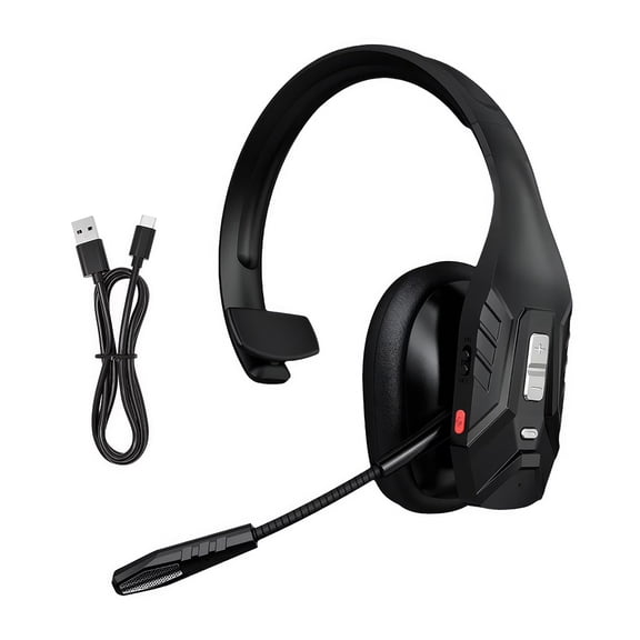 VTIN Trucker Bluetooth Headset, Bluetooth Wireless Headset with Mic and Dual Noise Cancelling Microphone & Mute Button, for Truck Driver/Home Office/Phones PC Computer