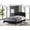 Black, variant on Black Velvet Upholstered Panel Bed with Silver Nailhead - Full