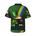 thumbnail image 3 of Balery St. Patrick's Day4 Print Men's Hawaiian Shirts Short Sleeve Beach Shirt Relaxed Fit Vacation Button Down Shirts-3X-Large, 3 of 9