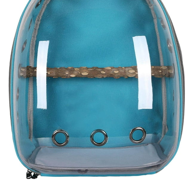 Maoww Bird Carrier Cage Shoulder Bag Pet Parrot Travel Clear Backpack Light Blue