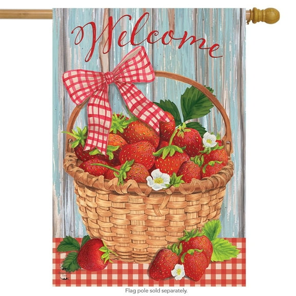 Briarwood Lane Strawberries Summer House Flag