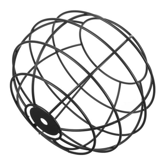 LED Round Wrought Iron Lampshade Library Lamp Shade 18.00X18.00X14.00CM Black