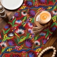 thumbnail image 2 of Abstract Flowers Cotton Linen Table Runner for Dining Kitchen, Spring Botanical Floral Leaf Plant Red Wedding Outdoor Party Tablerunners, Dresser Scarf Coffee Tablecloth Runners 13x60 Inches, 2 of 8