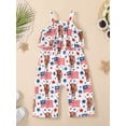 thumbnail image 3 of Arvbitana 1T 2T 3T 4T 5T Baby Girl 4th of July Romper Summer Sleeveless Bull Print Sling Vest Long Pants Jumpsuit for Casual Party Independence Day, 3 of 9