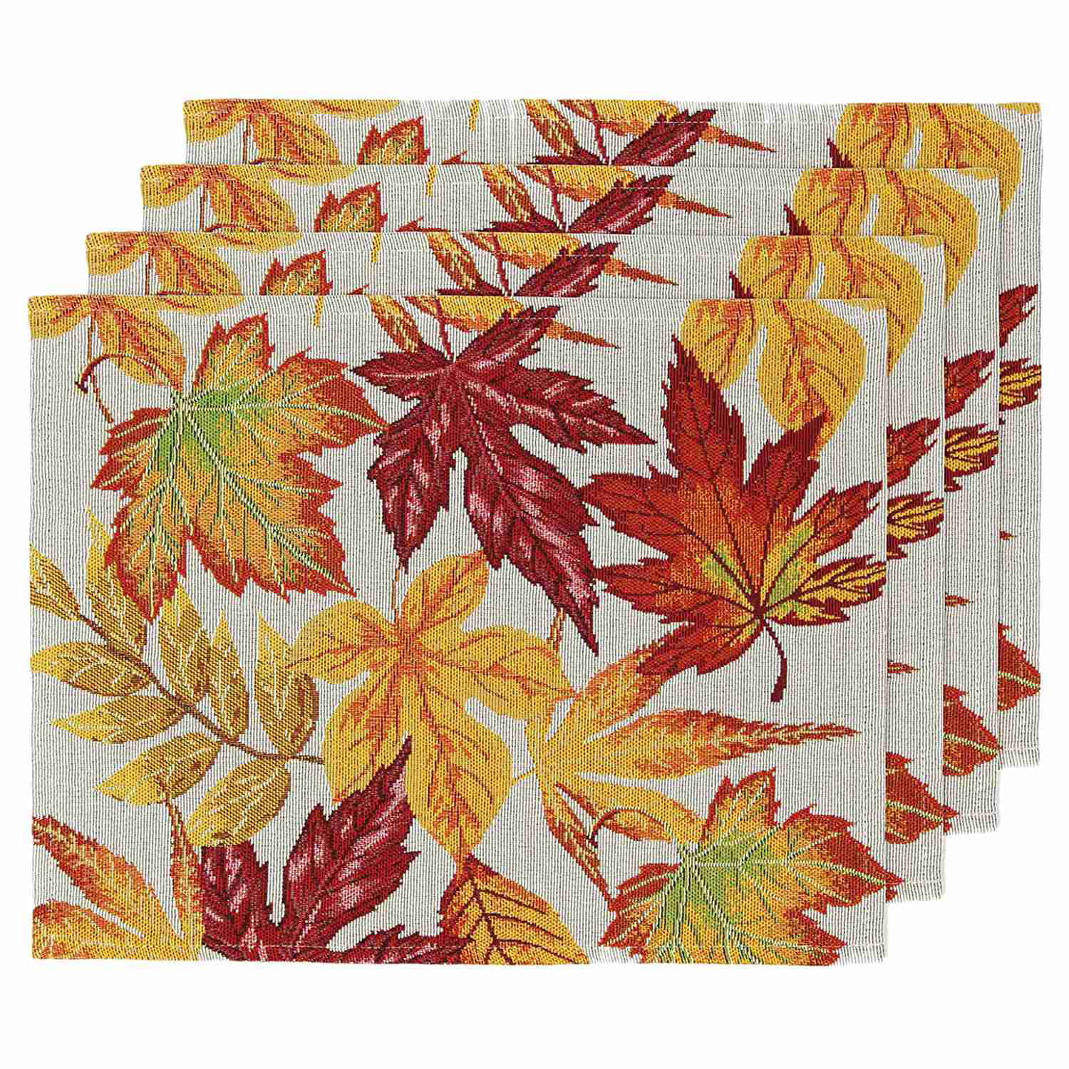 Autumn Maple Leaves Fall Foliage Single Cotton Quilted Placemat 