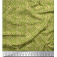 thumbnail image 1 of Soimoi Green Cotton Cambric Fabric Artistic Floral Print Sewing Fabric Yard 42 Inch Wide, 1 of 3