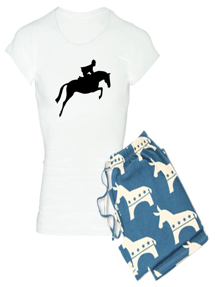 CafePress Horse Riding Girl Womens Dark Pajamas Womens PJs