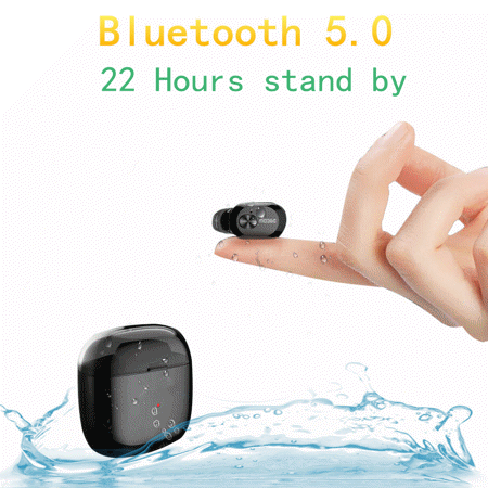 2019 New Bluetooth 5.0 Invisible In-ear Mini Wireless Bluetooth Headset Stereo Earphone Large Capacity Sport Earset with KP6P Charging