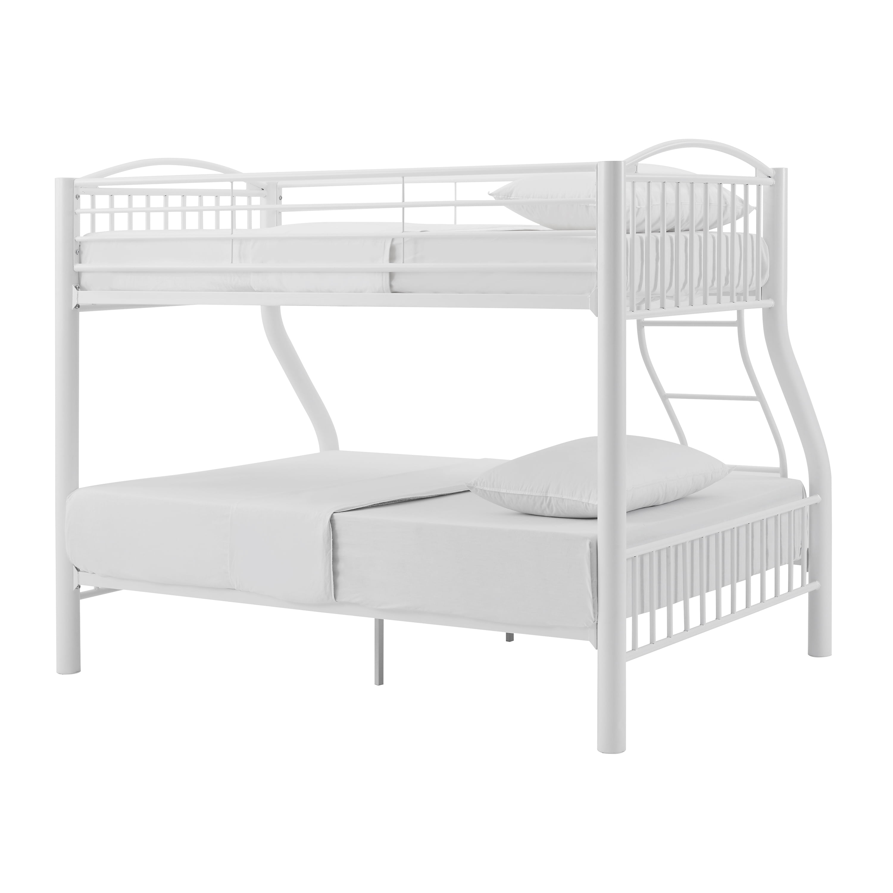 Powell Kalmia Heavy Metal Kid's Twin over Full Convertible Bunk Bed with Built-In Ladder, White