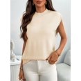 thumbnail image 6 of Women'S Mock Neck Sweaters Vest Business Casual Trendy Tops Fall Outfits  L, 6 of 7