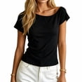 thumbnail image 5 of Tnhcen Women's One Shoulder Top with Built in Bra Summer Cotton Sleepwear Sleeveless Cami Loungewear Ruffle Top for Women S-XL, 5 of 6