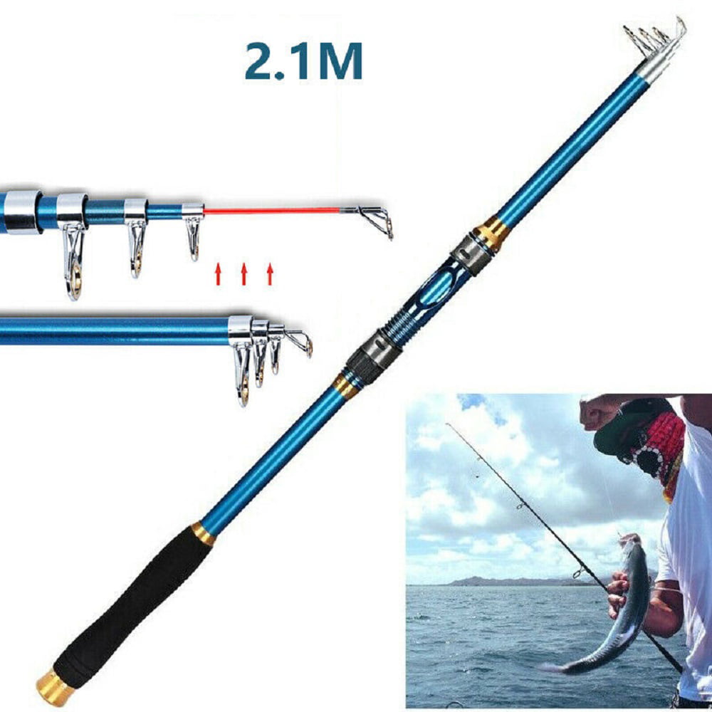 Fishing Rod Portable Telescopic Spinning Pole Carbon Fiber Travel Sea Ultralight