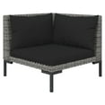 thumbnail image 4 of vidaXL 9 Piece Patio Lounge Set with Cushions Poly Rattan Dark Gray, 4 of 7