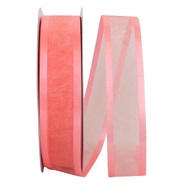 Reliant Ribbon 25765-410-09C 10.5 in. 100 Yards Sheer Satin Edge Value Ribbon, Salmon