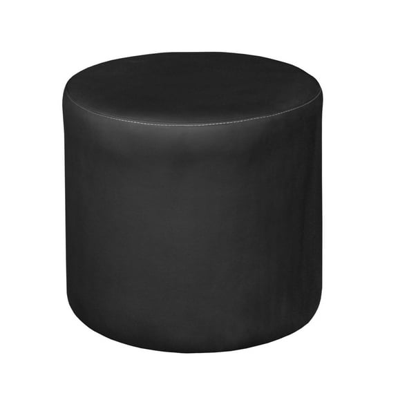 Regency Logan Upholstered Soft Round Shape Ottoman - Black