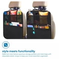 thumbnail image 4 of Enovoe Kick Mats Back Seat Protectors for Vehicles - 2-Pack Car Seat Back Cover with Multi-Pocket Storage Organizer - Durable Back of Car Seat Protector from Dirt and Scratches - 18x24-Inch (Black), 4 of 8