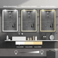 thumbnail image 3 of YUSAZENS Wall Mounted LED Vanity Bathroom Mirror, Aluminum Alloy Frame with 3 Color Light Modes, Dimmable Touch Control Modern Decor Mirror 24x40 Inch, 3 of 7