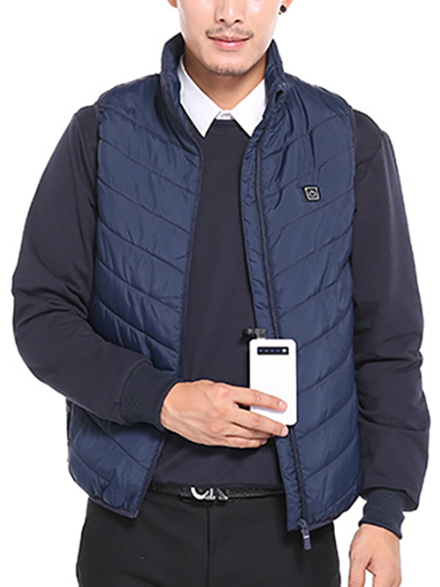 Men Smart Heated USB Sleeveless Vest Jacket heating Wind Resistant Coats Warm US 
