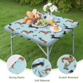 thumbnail image 4 of Dachshund Footprint Bone Square Fitted Tablecloth with Elastic Edge,Square Table Cover,Washable Elastic Table Cover for Home Kitchen Party Decor 36"x36", 4 of 6