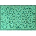 thumbnail image 1 of Ahgly Company Indoor Rectangle Persian Turquoise Blue Traditional Area Rugs, 8' x 10', 1 of 4