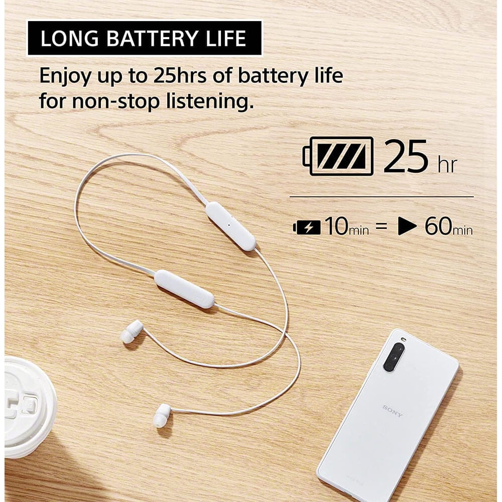 Sony WIC100W WI-C100 Wireless In-Ear Headphones - White