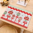 thumbnail image 5 of Seyotauo Christmas Table Runner Placemats 11 x 16 Inch Christmas Placemats with Table Cloth Runner Xmas Dining Mats Santa Deer Snowman Decoration for Winter Holiday Kitchen Dining, 5 of 6