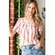 thumbnail image 2 of ABPHQTO Blusa de Mujer Escote Cuadrado Abotonada Espalda Rayas Naranja, 2 of 5