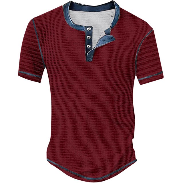 BOBOGOJP Shirts T - Graphiques Décontractés à Manches Courtes pour Hommes Automne Hiver (Rouge,TG)