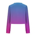 thumbnail image 3 of cocolona Womens Cropped Sweatshirts Fall Long Sleeve Crew Neck Shirts Fashion Casual Gradient Color Pullover Tops, 3 of 6