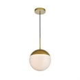 thumbnail image 3 of Eclipse 1 Light Brass Pendant With Frosted White Glass, 3 of 5