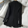 thumbnail image 4 of XPMWRP Women's Solid Color Long Sleeve Lape Luxury Suit Casual Jacket Slim Blazer Double Breasted Fashion Jacket Black L, 4 of 7
