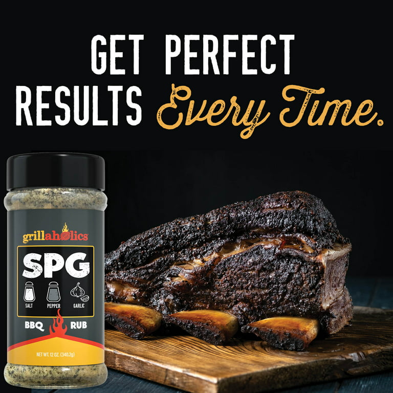 Grillaholics Salt Pepper Garlic Seasoning - SPG Rub Seasonings - The Perfect All Purpose Seasoning & BBQ Rub