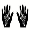 thumbnail image 4 of Tattoo Stencil Women Normal Size Temporary Tattoo Templates Body Art Designs Self-Adhesive Reusable Hand Tattoo Stencils Stickers Flower For Adults Women Left And Right Hands Kit Body Paint DIY, 4 of 4