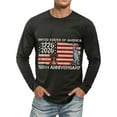 thumbnail image 6 of USA 250th Anniversary Shirt Mens T Shirts Graphic Independence Day Tee Long Sleeve Crewneck Top Black L, 6 of 6