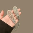 thumbnail image 5 of Ethnic Style Sparkling Rhinestone Tassel BB Clip Hair Clip Women's High-end Crystal Hair Clip Temperament Hair Accessories, 5 of 9