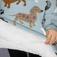 thumbnail image 3 of Oversized Wearable Blanket Hoodie,Cute Dachshund and Dog Footprint Sherpa Blanket Hoodie with Super Pockets,Super Warm Fuzzy Pullover for Women & Men, 3 of 6