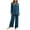 Blue, variant on Lounge Sets for Women Modal Pajamas Set Long Sleeve Tops and Long Pants Soft 2 Piece Outfits M-L
