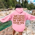 thumbnail image 2 of Women's Hoodies Sweatshirts Long Sleeve Pullover Sweatshirts for Women Cozy Sweatshirts for Women Pink Crewneck Sweatshirt Fall Essentials Womens Clothes Trendy, 2 of 5