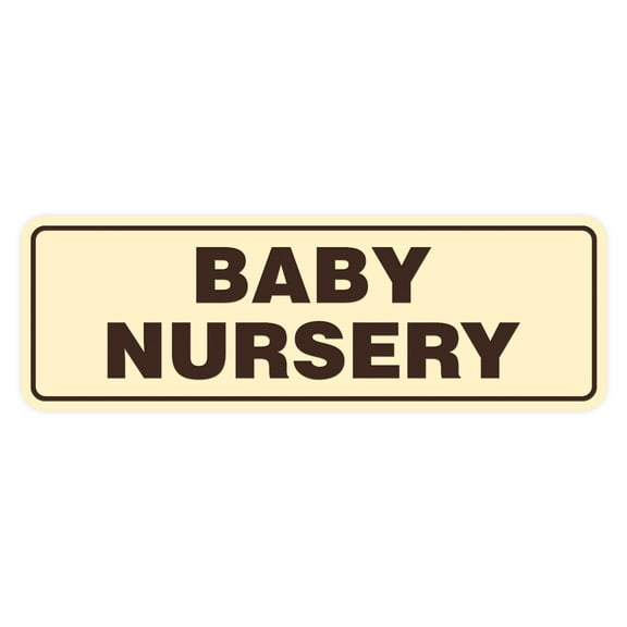 Signs ByLITA Standard Baby Nursery Sign (Ivory/Dark Brown) - Large