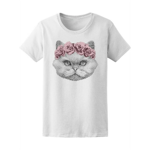 Persian Cat With Head Wreath T-Shirt Women -Image by Shutterstock, Female Large