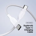 thumbnail image 2 of Powertek Ultra 6ft USB-C to USB-C Cable, White, Silicone with PVC Mesh Jacket, Efficient Data Transfer, Durable Charging Cable, 2 of 5