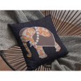 thumbnail image 5 of Flower Elephant Double Sided Suede Pillow, Zippered, Orange on Green, 5 of 5