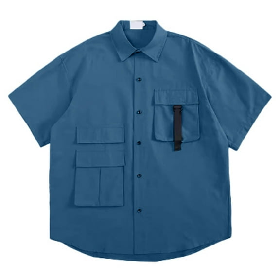 Razzly Pimp Shirts Men 60s Shirts Men Large Mens Long Sleeve Shirts T Shirts for Men Short Sleeve Mens Shirt Pack Day Men T Shirts Men Graphic Mens T Shirts Pack Tropical Shirts Men Casual(Blue,M)